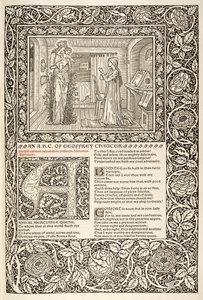 ケルムスコットプレスによって1896年に出版された「ケルムスコットチョーサー」 作： William Morris